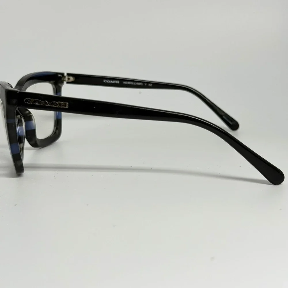 Coach HC 8203 L1630 Blue Glitter Varsity Stripe Cat Eye Eyeglass Frame 54-22-140